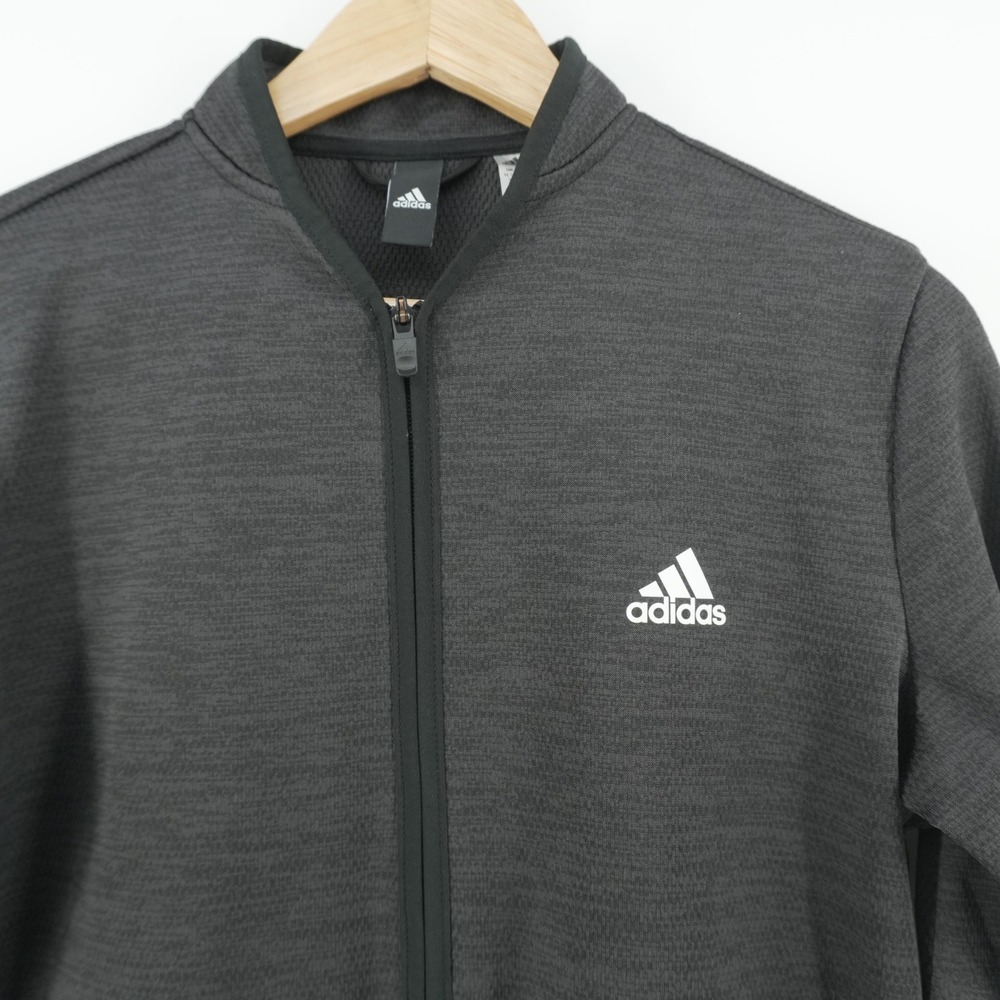 Adidas Jacket Mens Medium Gray Climawarm Full Zip Heathered Performance Mock